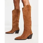 Mango Stivali in camoscio marrone stile cowboy Stileo.it