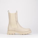 Stivaletti tacco basso donna beige pelle | Barca Stores