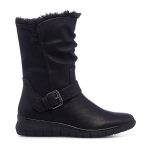 Stivaletti comfort neri da donna con imbottitura in pelliccia P Soft