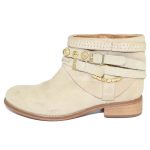 Stivaletti donna beige in vera pelle con borchie cinturino biker altezza caviglia fatto a mano in italia donna stivaletti Malu Shoes | MaluShoes