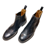 Stivaletti chelsea boot con elastici laterali. neri stile inglese, pelle