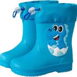 Stivali pioggia bambini impermeabili stivaletti gomma antiscivolo con polsino regolabile scarpe acqua cartoon ragazza ragazzo comode leggere per scuola esterni passeggio quotidiano 2 11 anni : Amazon.it: Moda
