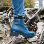 Stivali Donna Stivaletti Blu Bassi Anfibi Stivaletti Basso Anfibi Stivaletti In Pelle Bassi Anfibi