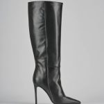 Stivali tacco 10cm pelle nero | Barca Stores
