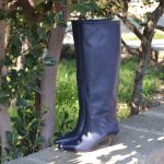 Stivale lungo sotto al ginocchio in pelle blu AGUA 20 – sara moda shoes