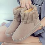 tinetill Stivali Invernali da Donna Stivaletti da Neve Caldi Stivaletti in Maglia Fodera in Pile Peluche Stivali Slip On Pantofole da Esterno in ...