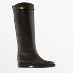 Stivali cavallerizza in pelle · Marrone · Stivali E Stivaletti | Massimo Dutti